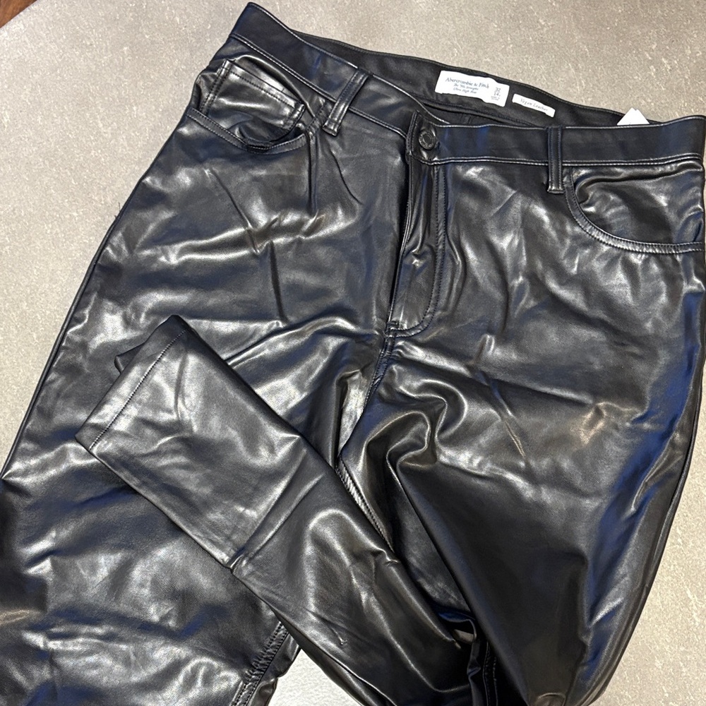 Abercrombie & Fitch Shiny Black Vegan Leather Pants